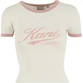 Karl kani T-shirt 'Varsity' beige clair / rose clair