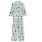 MINOTI Pyjama bleu clair / vert / éosine / rouge