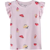 Name it T-Shirt 'NMFJOVINER' citron / sapin / rosé / rouge foncé