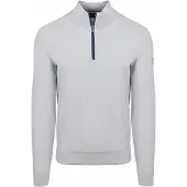 State of Art Pull Demi-Zip Bleu Clair Chiné