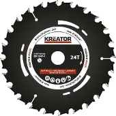 Kreator Lame de scie circulaire 165 x 20 x 2 mm 24 dents pour le bois, bagues de réduction incluses - Diamètre : 165mm