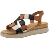 Tamaris Sandales crème / bleu marine / marron