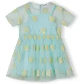 MINOTI Robe turquoise / or