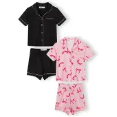 MINOTI Pyjama rose / rose / noir / blanc