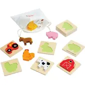 Bigjigs Puzzle à formes en bois « La ferme » de Bigjigs - 10 pièces