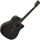 Gear4Music Dreadnought Cutaway Electro Acoustic Guitar Black