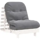 vidaXL Futon Canapé-lit avec matelas Blanc 70x206x11 Pin massif