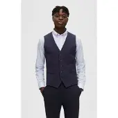 Selected Coupe Slim En Viscose Mélangée Gilet Homme Bleu 94