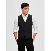 Selected Coupe Slim En Viscose Mélangée Gilet Homme Le noir 106