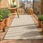NATURL. Tapis de balcon - Costa Sable | 80x250 cm | Tapis de couloir | Tissage plat