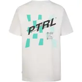 Petrol Industries T-Shirt bleu clair / blanc