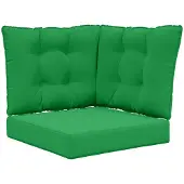 vidaXL Coussin De Canapé D'extérieur 3 Pcs Vert Polyester