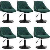 vidaXL Chaise de salle à manger 6 pcs. Pivotant Vert foncé Velours