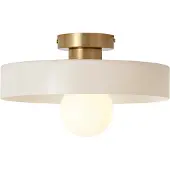 QAZQA Plafonnier rétro bronze avec verre beige - Jina