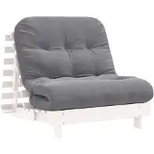vidaXL Futon Canapé-lit avec matelas Blanc 80x206x11 Pin massif