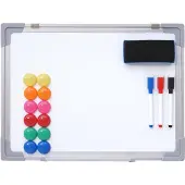 Mendler Tableau blanc HWC-C84, magnétique, accessoires inclus 40x30cm