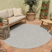 NATURL. Tapis d'extérieur rond - Costa Gris | Ø 100 cm | Rond | Tissage plat