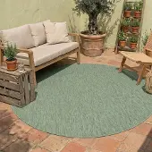 NATURL. Tapis d'extérieur rond - Costa Vert | Ø 100 cm | Rond | Tissage plat