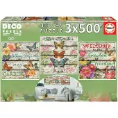 Educa 17965 Vie à la campagne Jardin 3x500 pièces Puzzle décoratif