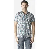 KOROSHI Chemise beige / azur / mûre / blanc cassé
