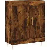 vidaXL Highboard chêne fumé 69,5x34x180 cm bois composite
