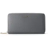 Lazarotti Cuir porte-monnaie Bologna Leather Zip Around Wallet With 16 Card Slots Grey gris