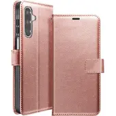 Avizar Mayaxess, étui Galaxy A17 Portefeuille avec dragonne & stand, rose