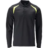 Mascot Polo-Shirt, manches longues bleu noir/jaune hi-vis, taille S 21583-327-01017