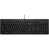 HP Clavier filaire 125, taille standard, filaire, USB, touches à membrane, noir