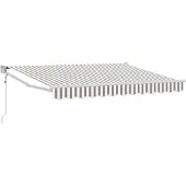 vidaXL Store extensible gris clair et blanc 3,5 x 2 m