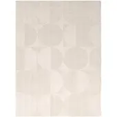 Studio Clarice Tapis en laine - Giselle Circles Crème | 160x230 cm | Rectangulaire | Pile courte