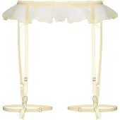 Hunkemoller Porte-jarretelles 'Flora' jaune / jaune pastel / blanc