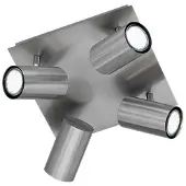 TRIO Leuchten - Moderne spot de plafond carré nickel mat - MarleyI 4-flamme I salon I chambre à coucher - métal carré - compatible LED GU10
