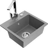 Mexen Évier 1 bac en granit Milo avec mitigeur Rita, gris (6505-71-670300-00)