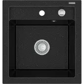 Mexen Cells Vito granit évier 1 520x490 mm, noir / argent métallisé (6503521000-73)