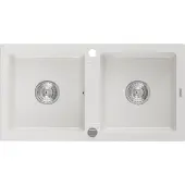 Mexen Mario Évier 2 cuves en granit 820 x 436 mm, blanc - 6504822000-20