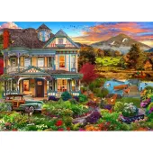 Bluebird Puzzle Casse-tête Oiseau Bleu Casse-tête Jardin Maison de campagne 500 Teile