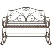 vidaXL Banc de jardin en acier brun antique