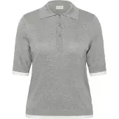KAFFE CURVE Pull-over 'KCLizzy' gris chiné / blanc