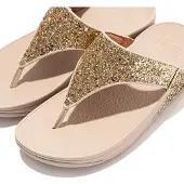 FitFlop Sandales FitFlop Lulu Glitter Toe Thongs pour femme, couleur Platino