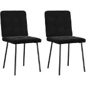 vidaXL Chaise de salle à manger 2 pcs. noir velours