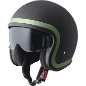GMS-Moto Ride, casque ouvert ,Mat Noir/Vert ,M