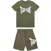 TAPOUT Survêtement 'Dunlab' olive / noir / blanc
