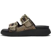 FitFlop FitFlop Gen-FF Sandales à boucle et motif tressé à deux barrettes, NOIR, taille 37