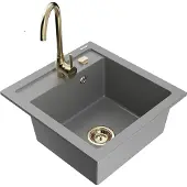 Mexen Évier en granit Vito avec mitigeur Telma, gris (6503-71-670200-50)