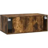 vidaXL Meuble TV mural 78,5 x 31 cm Chêne fumé