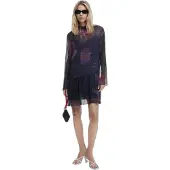 Desigual Robe vert / lilas / baie / noir