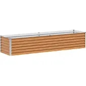 vidaXL Lit surélevé brun clair 195 x 50 x 36 cm Acier galvanisé
