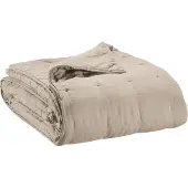 Vivaraise Jeté de lit stonewashed en lin naturel 240 x 260