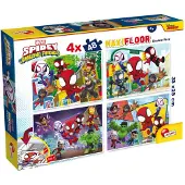Lisciani Puzzle double face MaxiFloor - Spidey - LISCIANIGIOCHI - 4 x 48 pièces - À partir de 4 ans